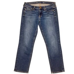 J. Crew Matchstick Crop Jeans Size 30 Dark Wash Denim Cotton Blend USA Made